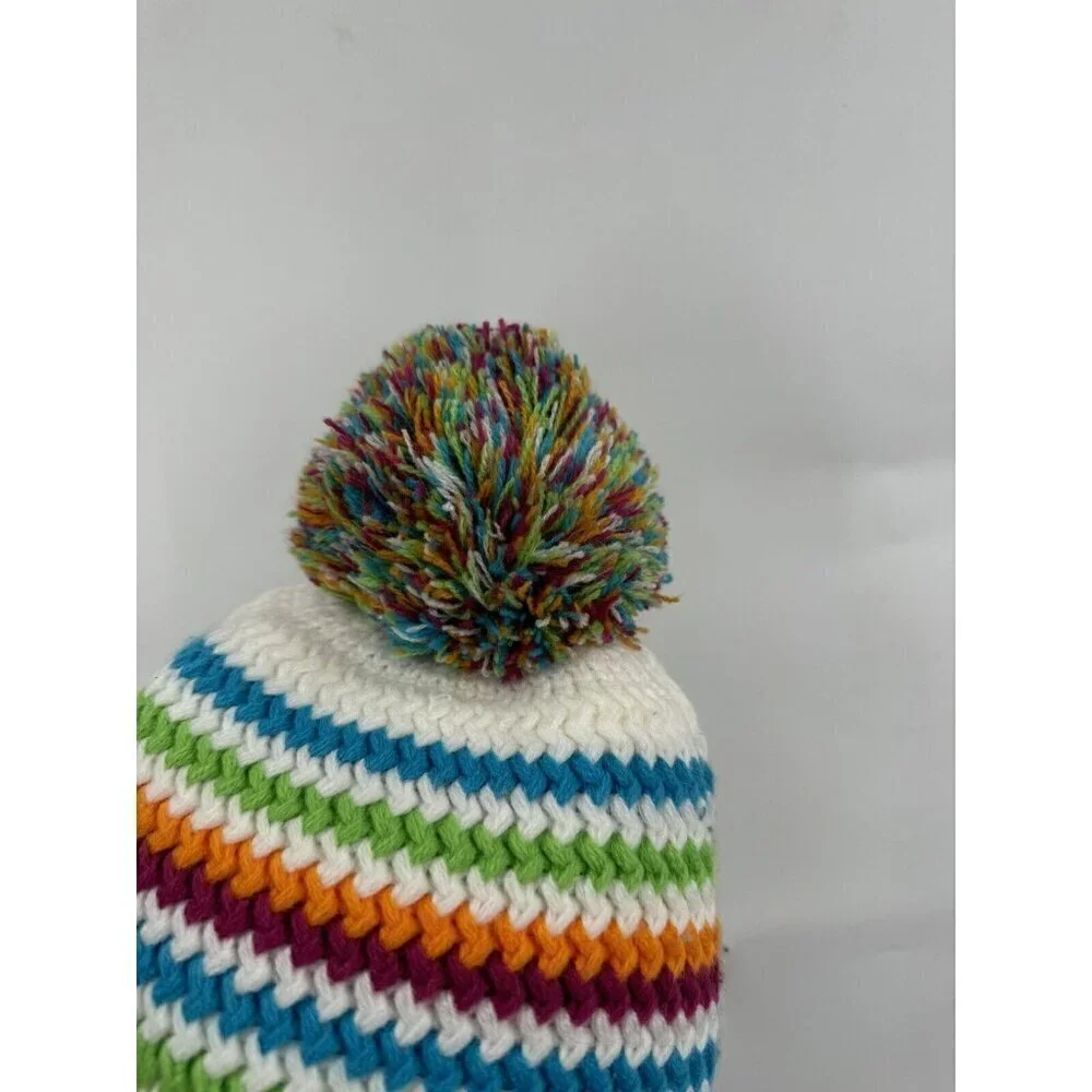 Spyder Bittersweet Beanie Rainbow Pom‎ Pom Unisex One Size Knit Gorpcore